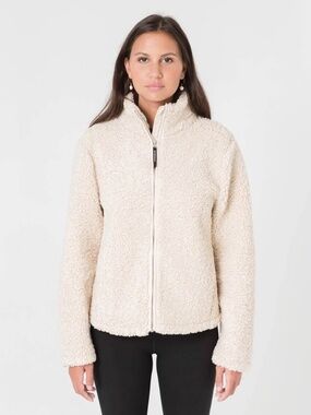 Cloudveil White Sherpa Fleece Zip-Up Jacket | Women’s Medium | Cozy Teddy Fleece